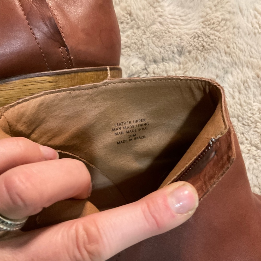 Women’s Brown Leather Platform Ankle Boots - Picture 13 of 16